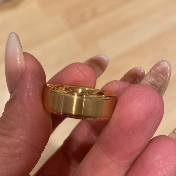 SIZE 12.5 THE CEO YELLOW GOLD PLATED TUNGSTEN WEDDING BAND SIZE 12.5 - Picture 8 of 10